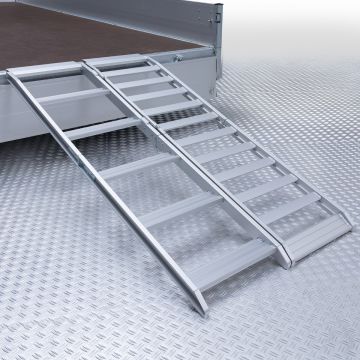 Extra brede oprijplaat met trap