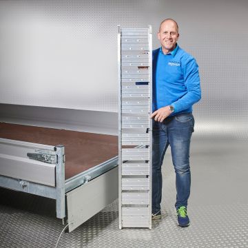 Aluminium oprijplaat - opvouwbaar - 182 cm rijgoot oprijhelling rijplaat