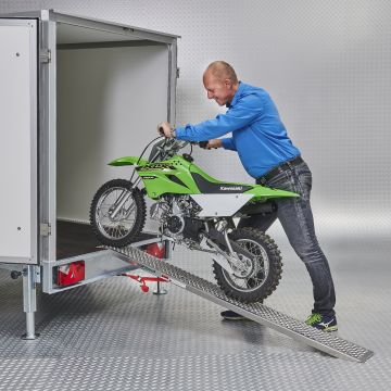 Oprijplaat rijplaat - 200 cm - aluminium rijgoot