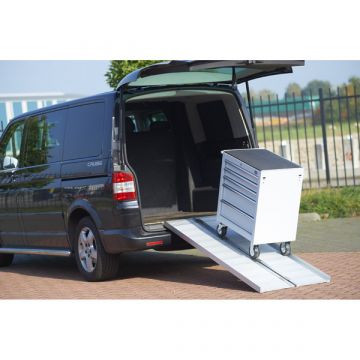 Oprijplaat extra breed - 240 cm rijplaat rijgoot aluminium plaat