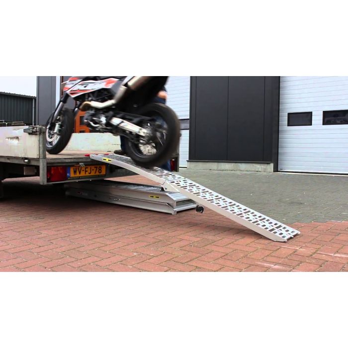 Relaxdays 10029579 oprijplaat voor aanhangers en auto’s, inklapbaar, motorfiets laden, helling