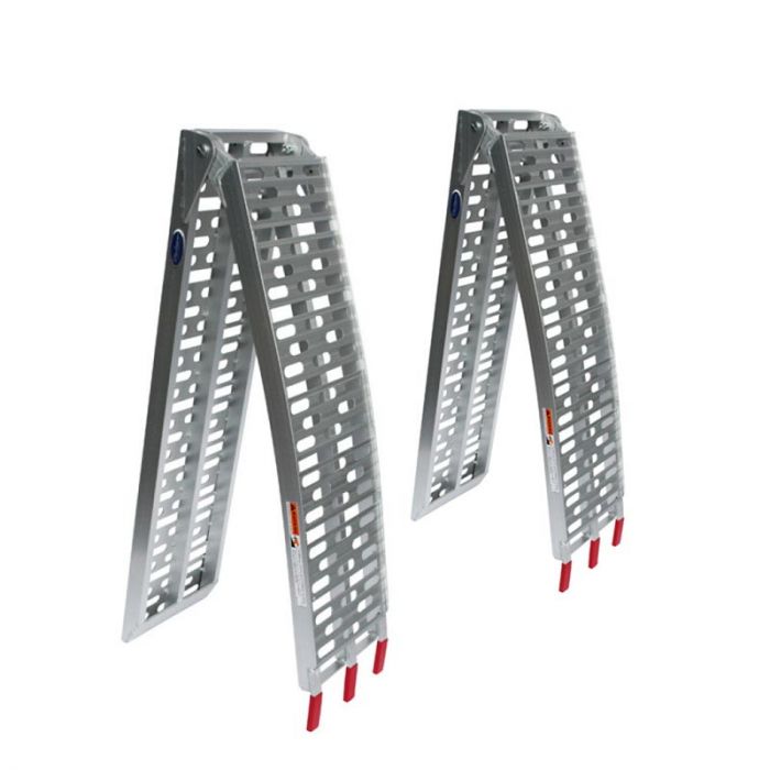 Extra verstevigde aluminium oprijplaat opklapbaar - 225 cm - 2 stuks