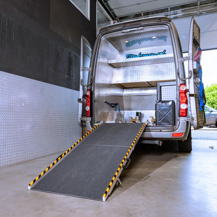Opvouwbare oprijplaat voor vaste montage - draaibaar en inklapbaar - 200 cm