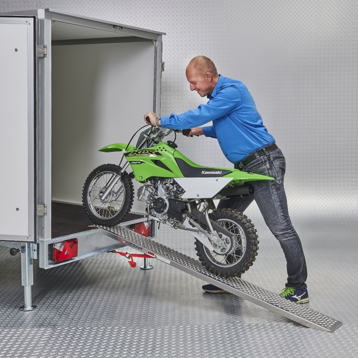 Oprijplaat rijplaat - 200 cm - aluminium rijgoot